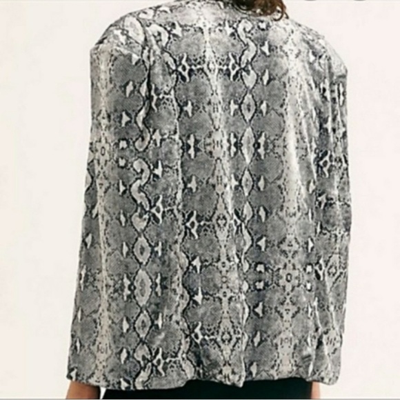 Free People Mercury Velvet Cape in "Cobra" Silvery Snake Print - Picture 3 of 6